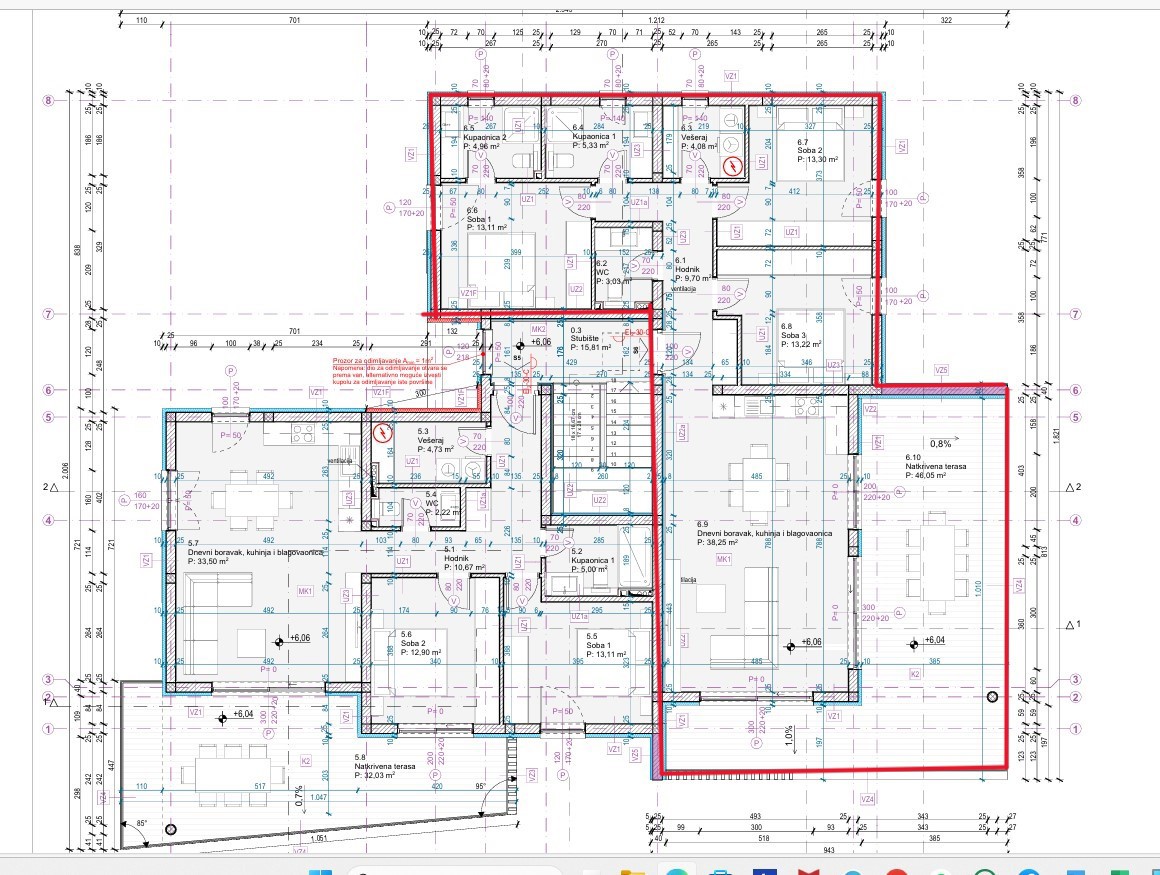 Tribunj, stan s tremi spalnicami in veliko teraso v novogradnji