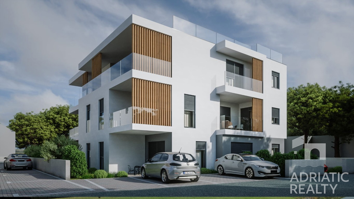 Vodice, novogradnja, enoprostanjski apartma 600 m od plaže