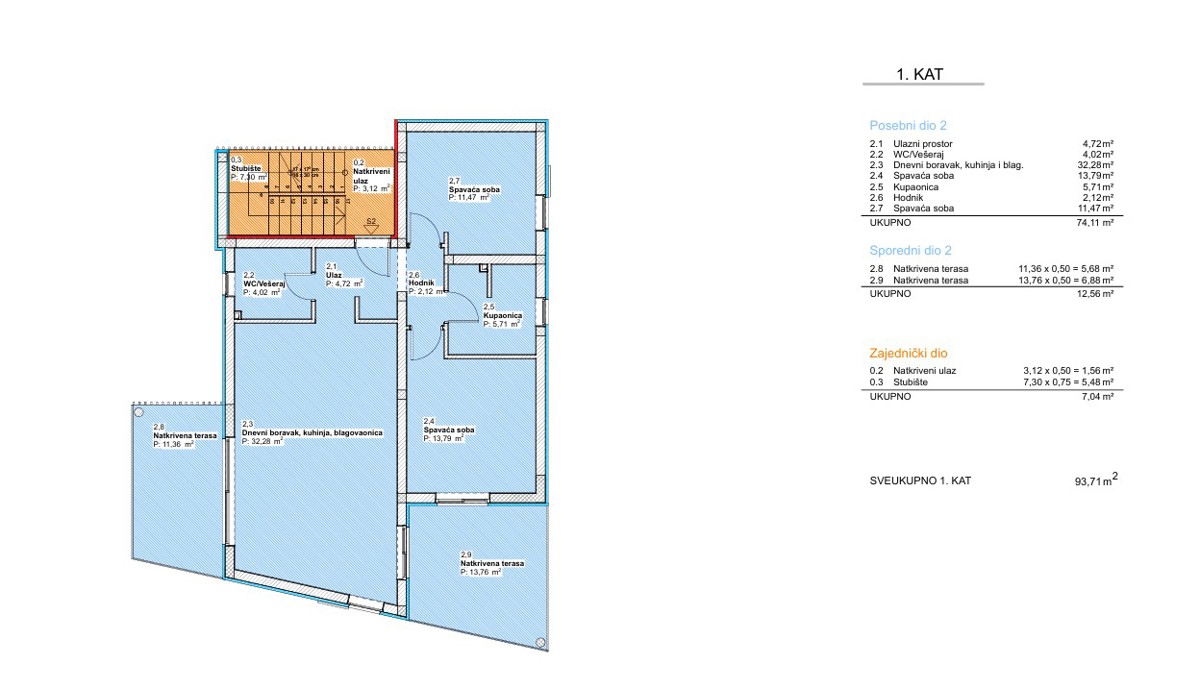 Vodice, sodoben dvosobni stanovanje na mirni lokaciji