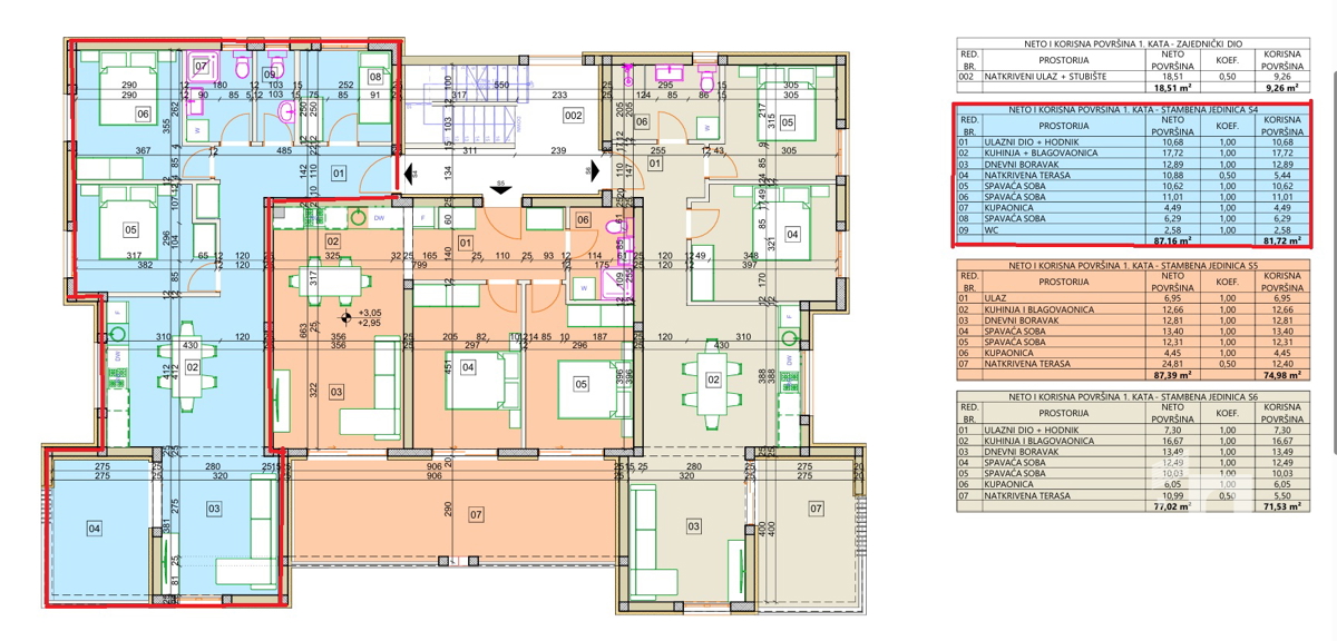 Vodice, dvosobno stanovanje z razgledom na morje