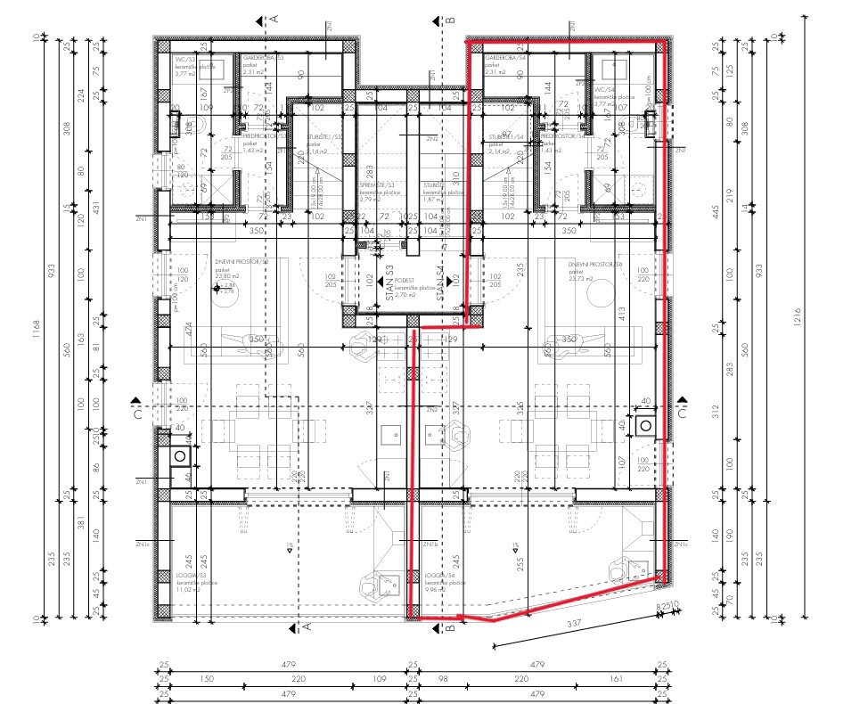 Tisno, dvonadstropno stanovanje z garažo in čudovitim pogledom na morje, 50 m od morja