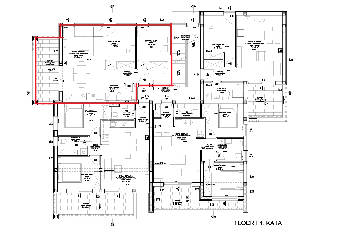 Vodice, novogradnja, enoprostanovanjski apartma v pritličju, 600 m od plaže