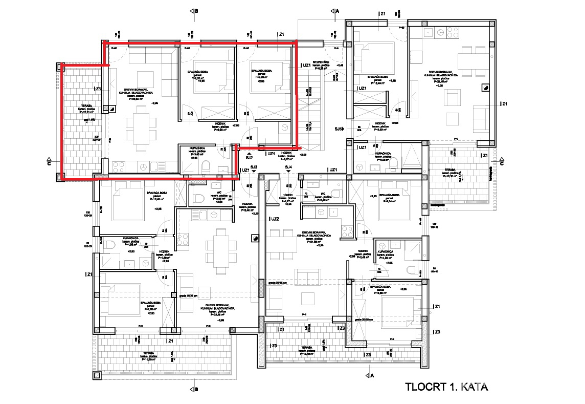 Vodice, novogradnja, enoprostanovanjski apartma v pritličju, 600 m od plaže