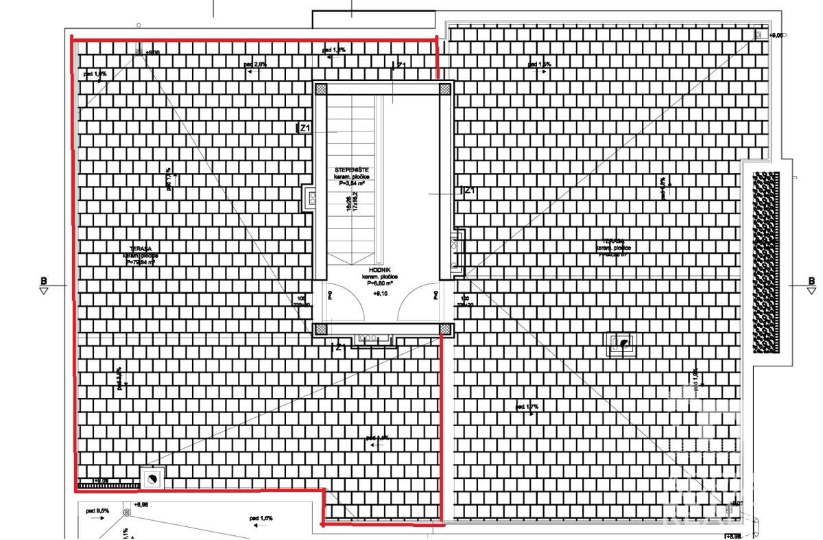 Vodice, trisobno stanovanje s strešno teraso v novogradnji, 131,5 m2