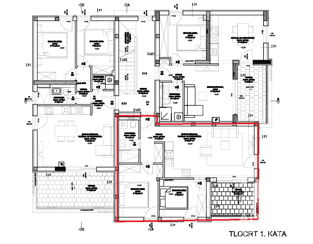Vodice, novogradnja, dvosobno stanovanje 600 m od plaže