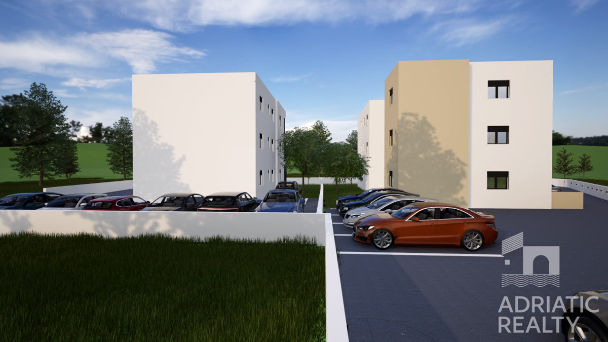 Vodice, dvosobno stanovanje s teraso in parkirnim mestom