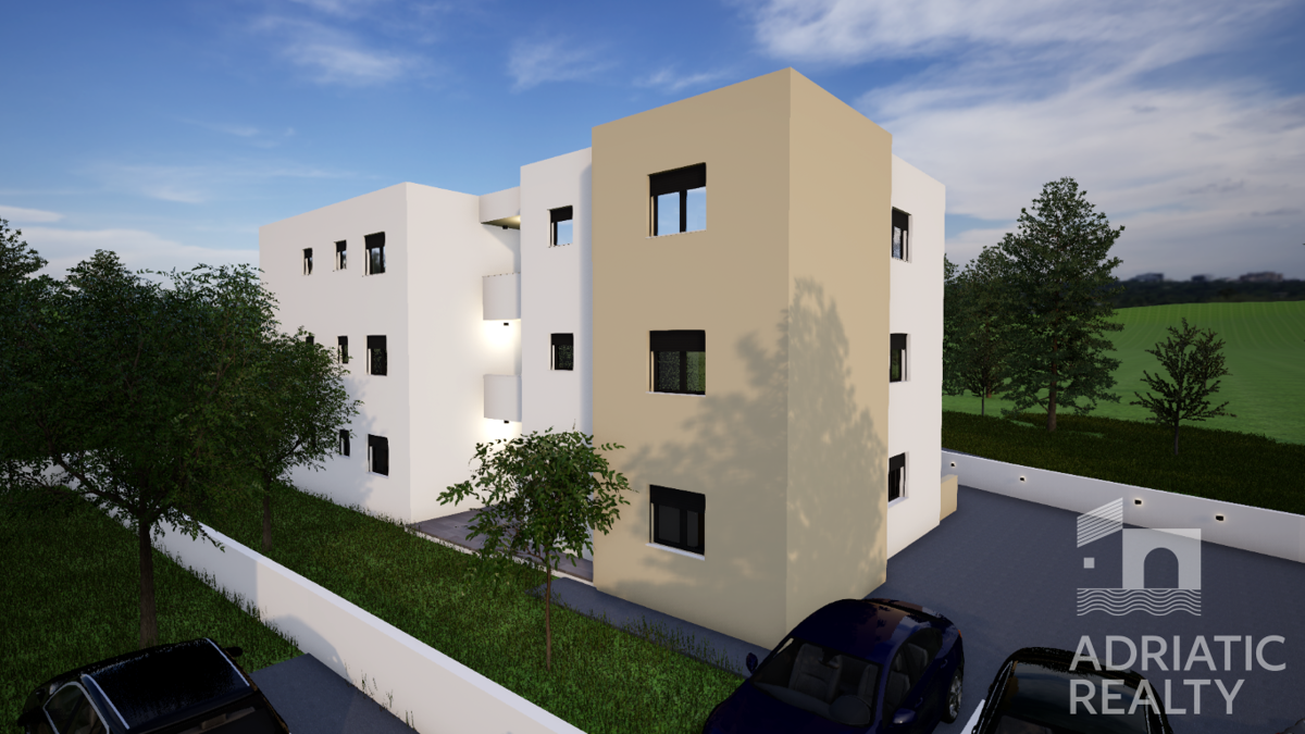 Vodice, dvosobno stanovanje s teraso in parkirnim mestom