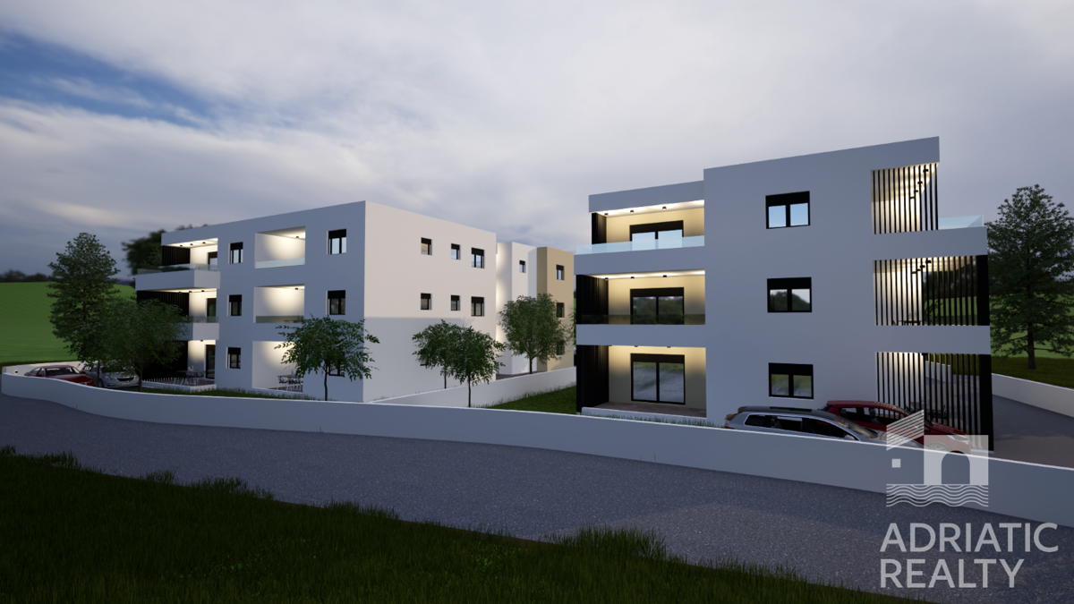 Vodice, dvosobno stanovanje s teraso in parkirnim mestom