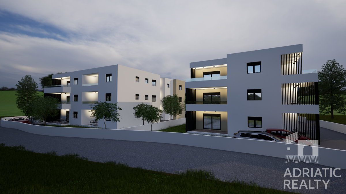 Vodice, dvosobno stanovanje s teraso in parkirnim mestom