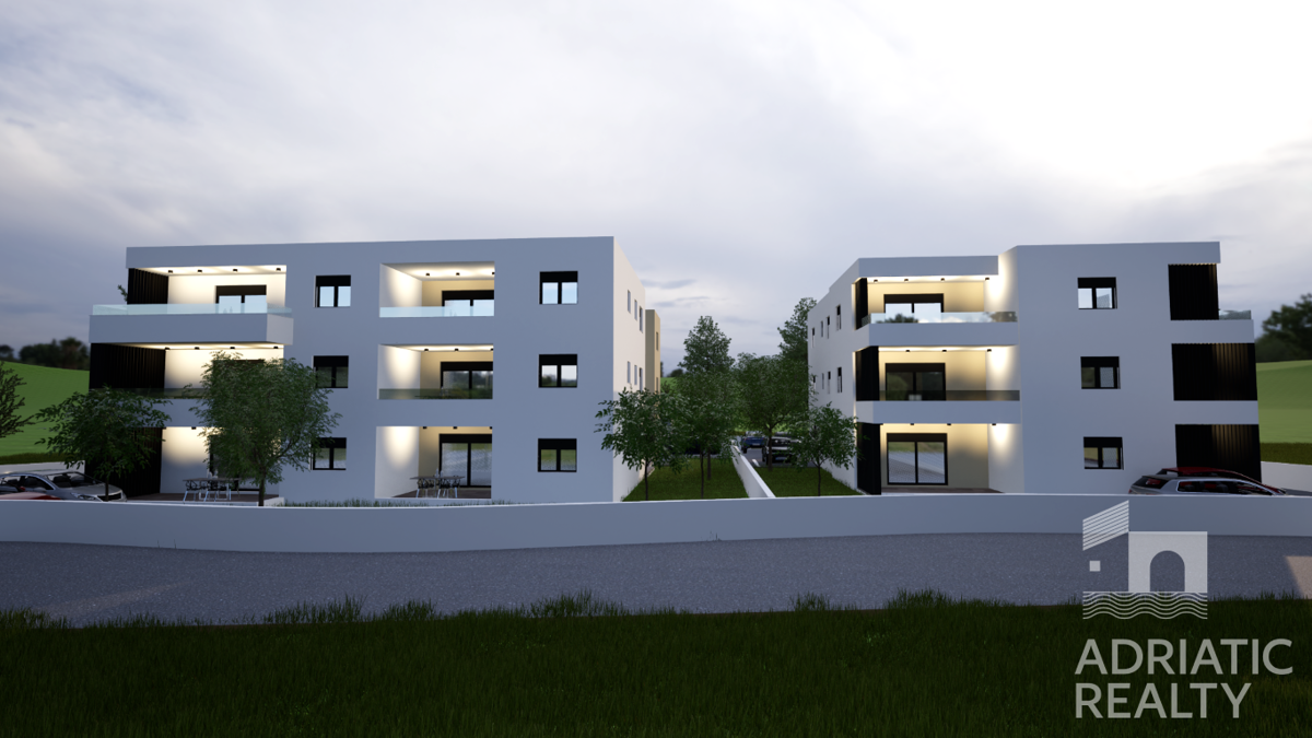 Vodice, dvosobno stanovanje s teraso in parkirnim mestom