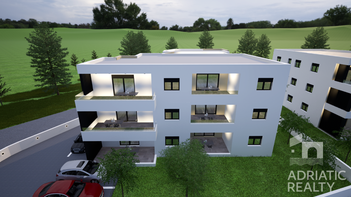 Vodice, dvosobno stanovanje s teraso in parkirnim mestom