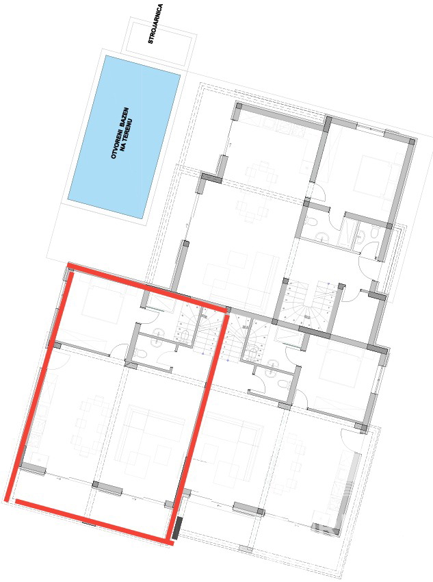 Jezera, otok Murter, luksuzno stanovanje z bazenom, 50 m od morja