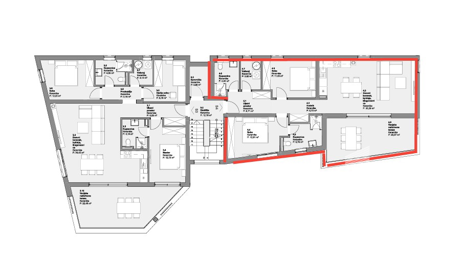 Vodice, dvosobno stanovanje v moderni novogradnji blizu plaže