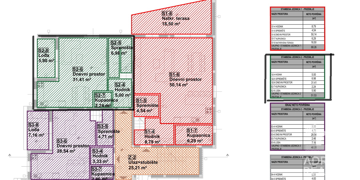 Vodice, novogradnja, dvonadstropno stanovanje z dvema spalnicama in balkon