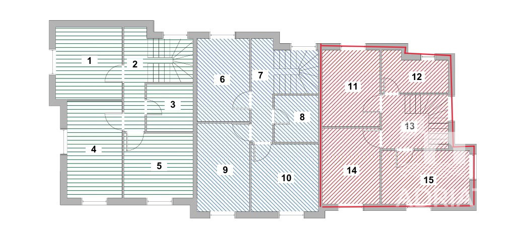 Vodice, dvonadstropno stanovanje z dvoriščem blizu plaže