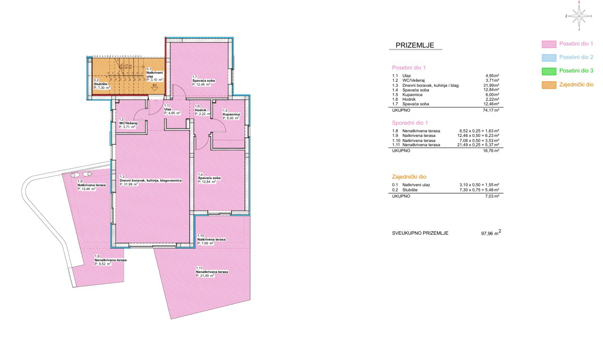 Vodice, sodoben dvoposteljni apartma z vrtom