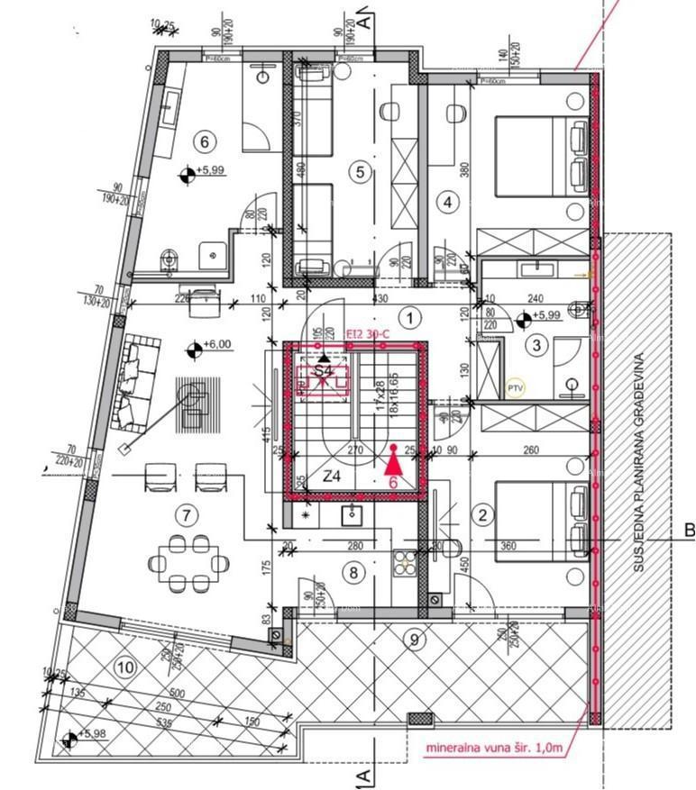 Prodaja! Stan v novogradnji s 3 spalnice in dvema parkirnima mestoma, Pula, Valdebek! S4