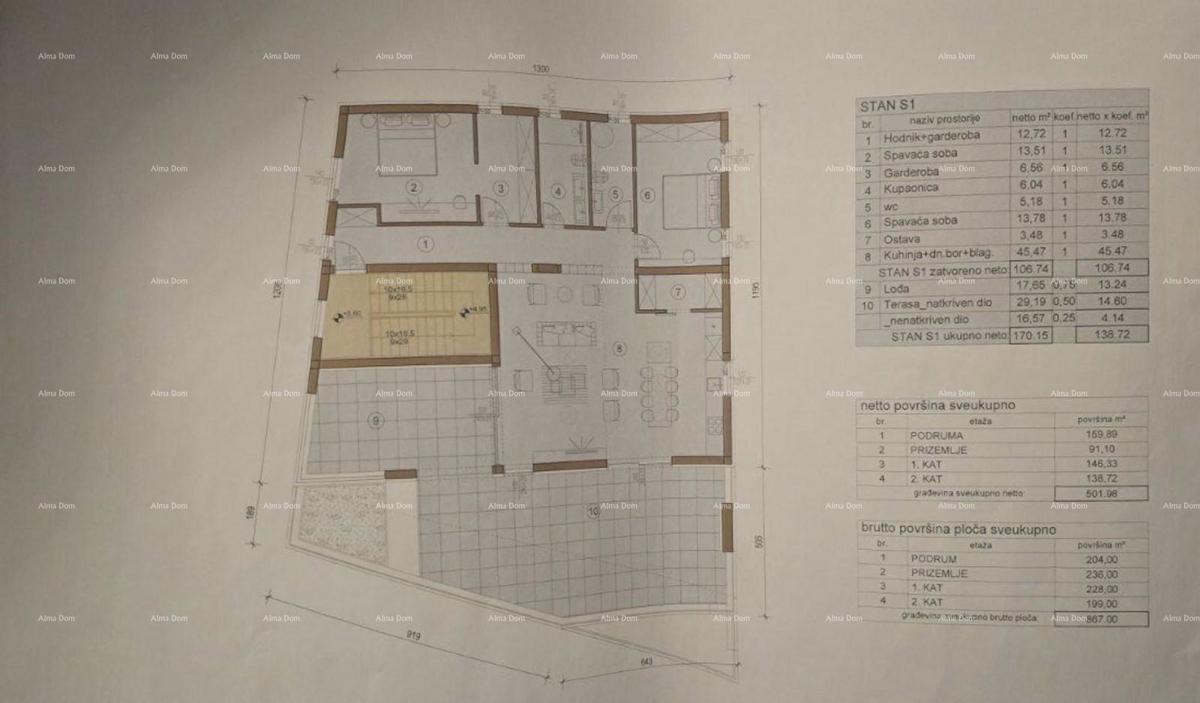 Prodaja gradbenega zemljišča z izdelanim projektom za gradnjo poslovne stavbe, Medulin!