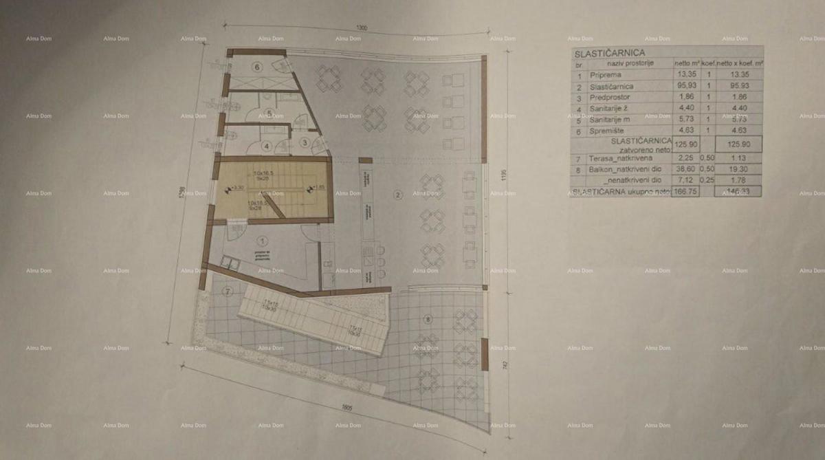 Prodaja gradbenega zemljišča z izdelanim projektom za gradnjo poslovne stavbe, Medulin!