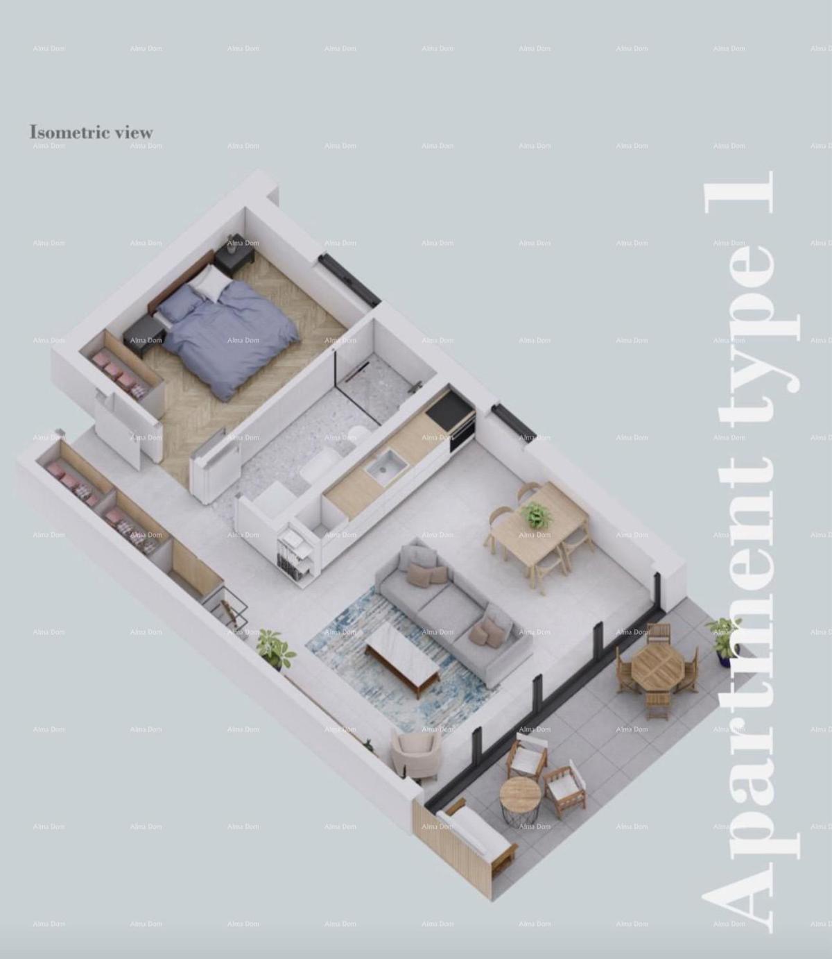 Prodaja - Stan v gradnji z vrtom in parkirnim mestom, blizu Rovinjskega sela!