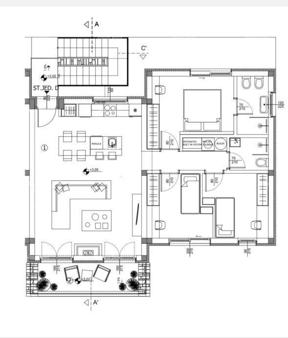 Poreč – stan s teraso in dvoriščem