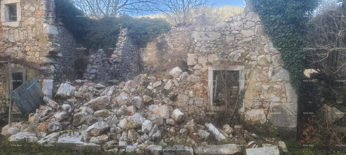 DANE, ĆIĆARIJA, Lanišće - 3 kamnite hiše v vrsti