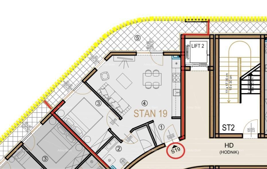Poreč - novo zgrajen poslovno-stanovanjski kompleks, prodaja stanovanj, S19