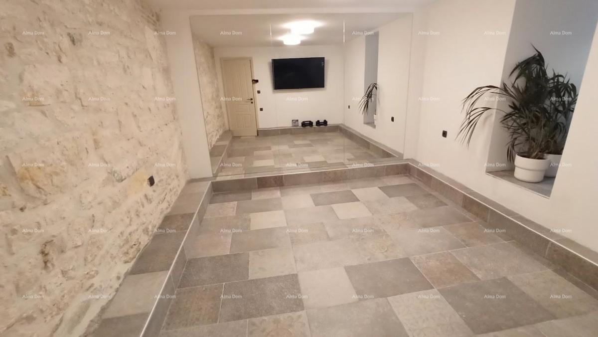 Pula Veruda Čudovita, popolnoma prenovljena avstro-ogrska kamnita vila s pogledom na morje.