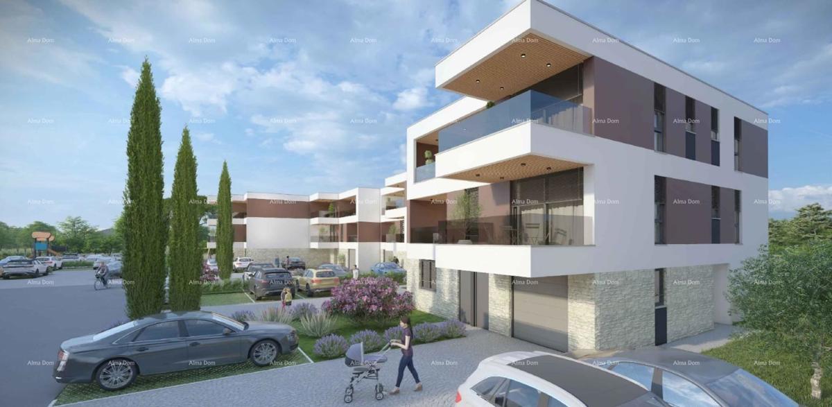 Prodaja stan v novogradnji z garažo, parkirnim mestom in shrambo, Pula!