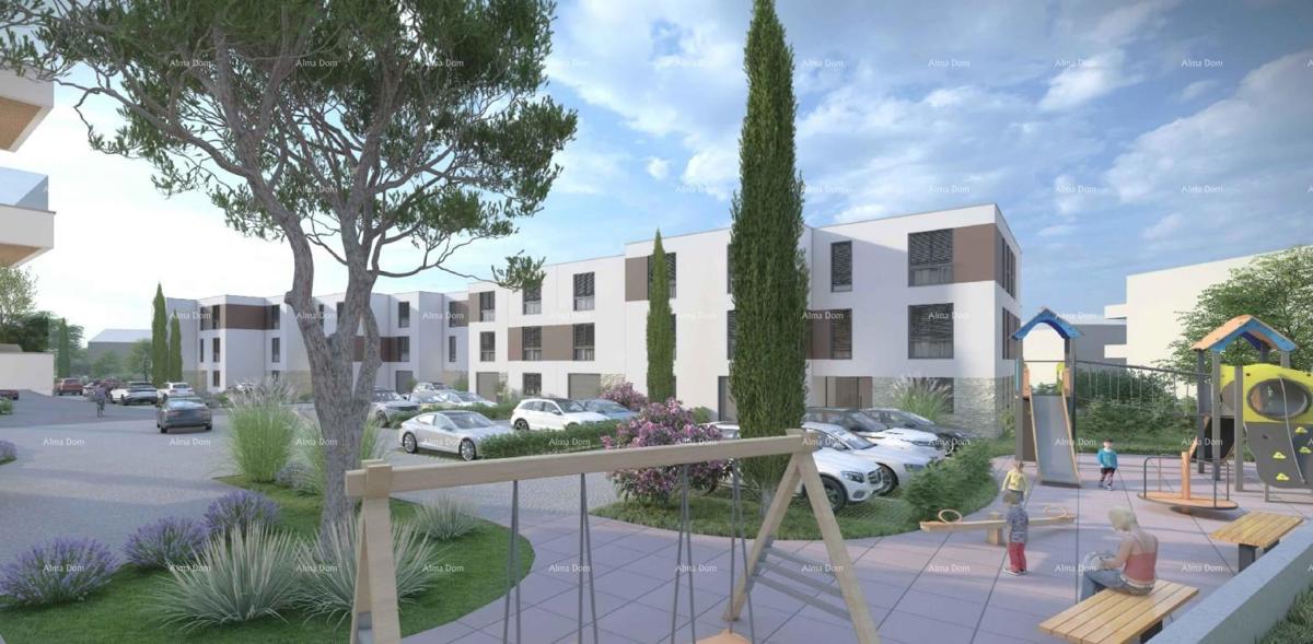 Prodaja stan v novogradnji z garažo, parkirnim mestom in shrambo, Pula!