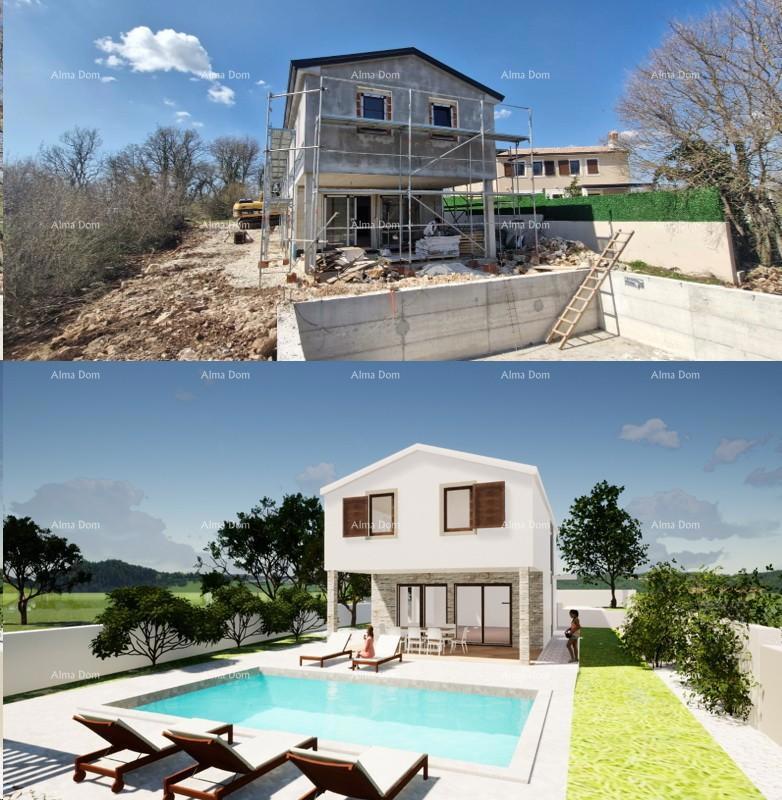 Prodaja moderne hiše s bazenom v mirnem in lepem istrskem kraju,  Svetvinčenat!