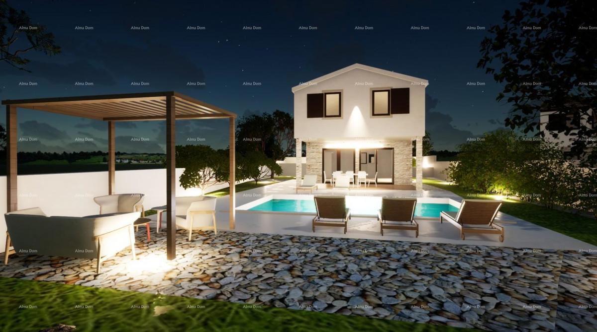 Prodaja moderne hiše s bazenom v mirnem in lepem istrskem kraju,  Svetvinčenat!