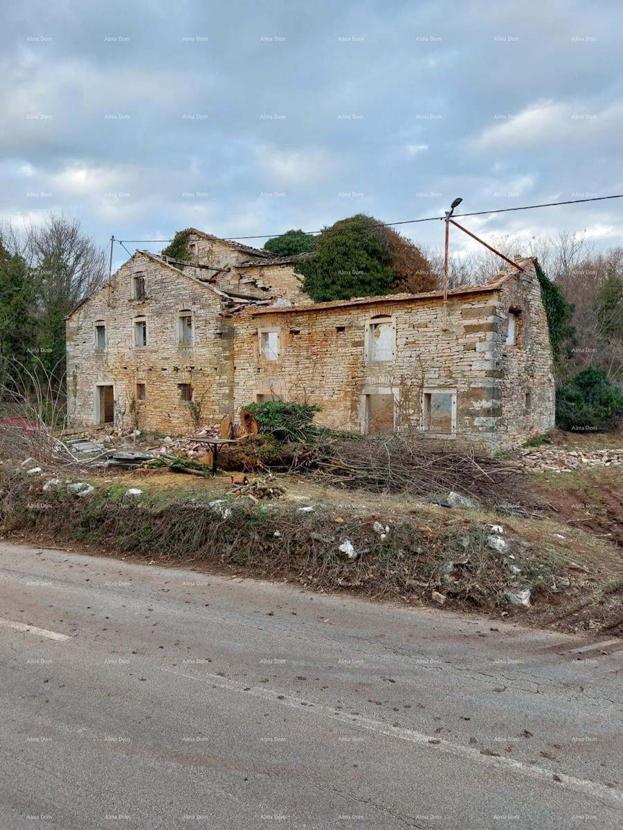 Tri ruševne hiše v okolici Oprtlja