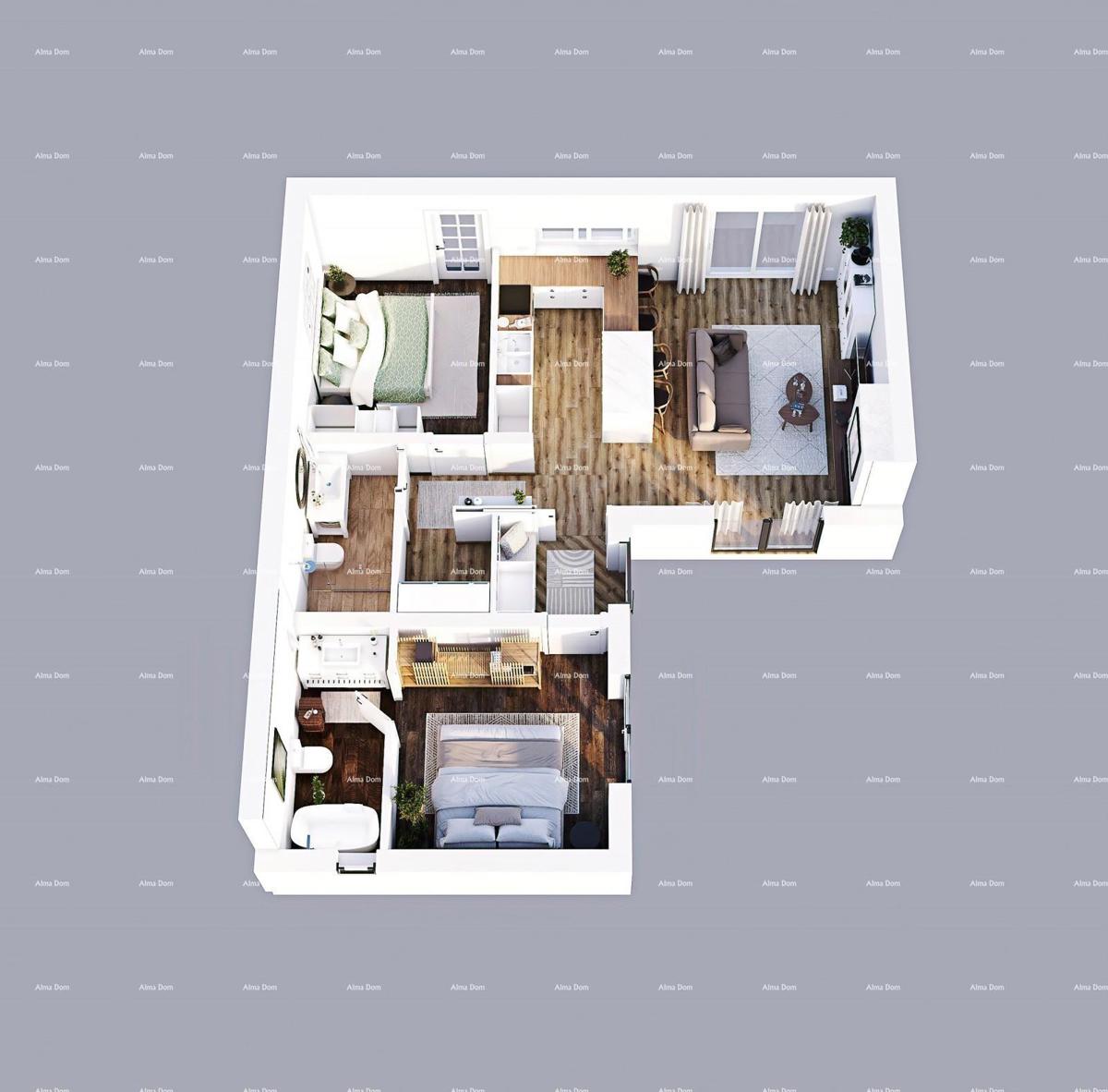 BARBAN, Kožljani - Duplex hiša (desni del). Ekološko urejen kraj, 15 minut od morja. Vseljivo takoj - poletje 2025.