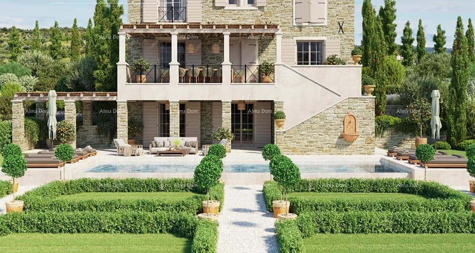 Motovun – Građevinsko zemljište 1.965 m² s projektom vile in pogledom na naravo