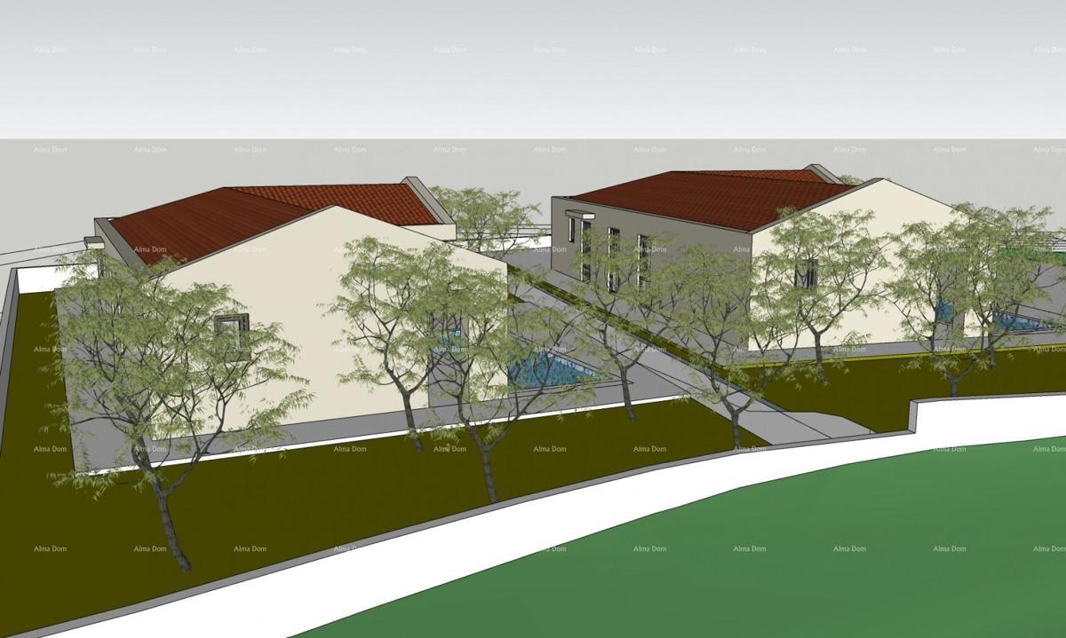 Prodaja - dva građevinska zemljišča s pravnomočnimi dovoljenji za gradnjo hiš s bazenom, Marčana! Gradnja se lahko začne takoj!