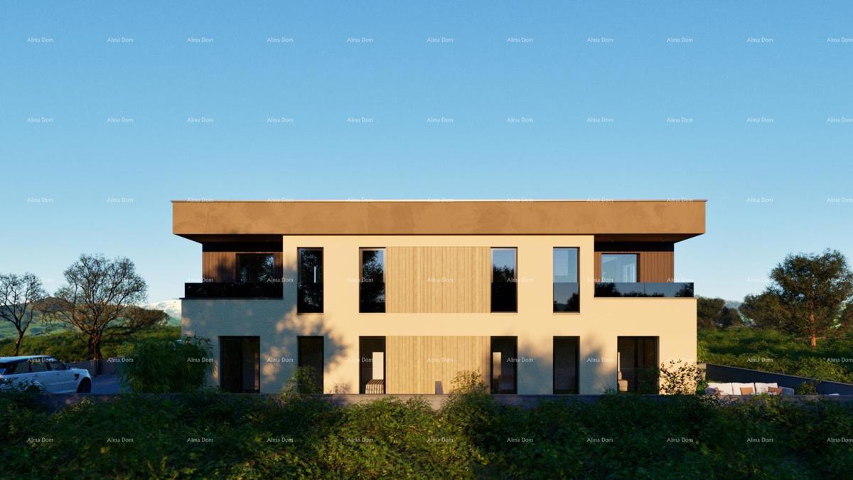 Stan v Ližnjanu, 1000 m od morja, s teraso in parkirnim mestom