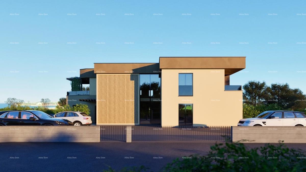 Stan v Ližnjanu, 1000 m od morja, s teraso in parkirnim mestom