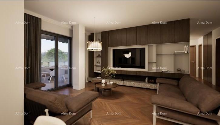 Stan v Ližnjanu, 1000 m od morja, s teraso in parkirnim mestom