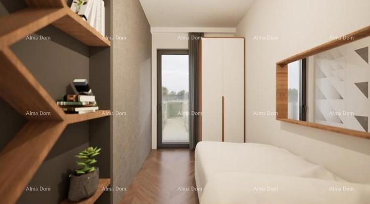 Stan v Ližnjanu, 1000 m od morja, s teraso in parkirnim mestom