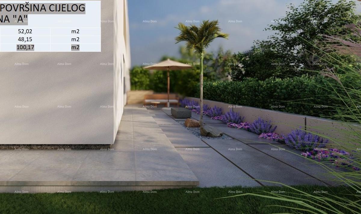 POREČ - Moderna dvojna hiša s dvoriščem (Hiša A)