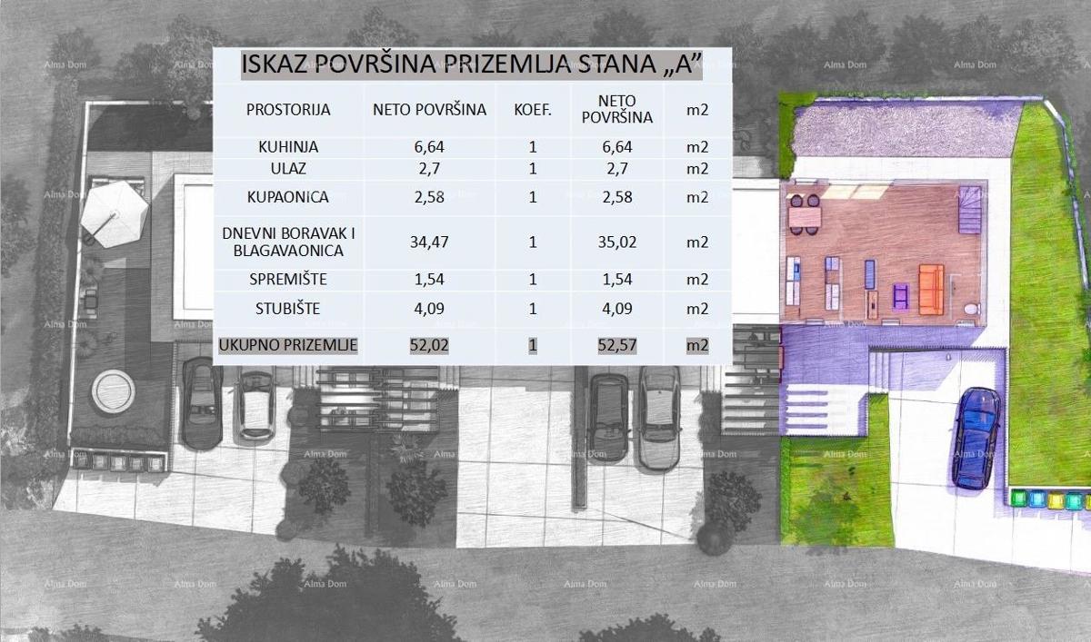 POREČ - Moderna dvojna hiša s dvoriščem (Hiša A)