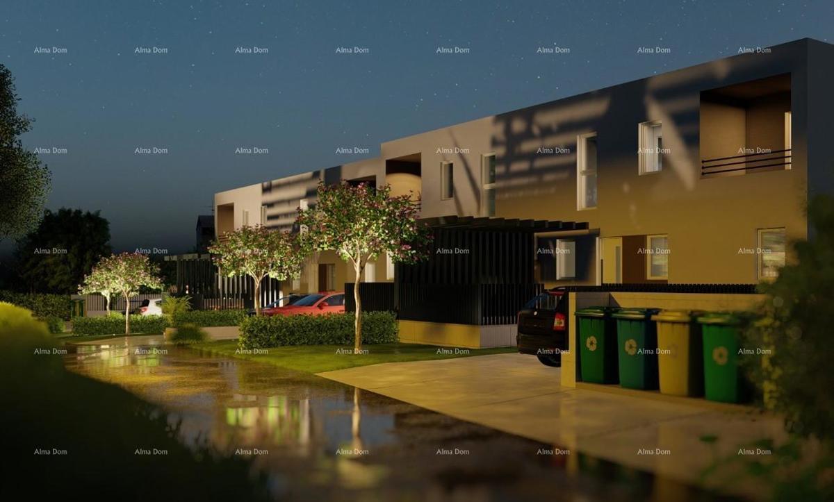 POREČ - Moderna dvojna hiša s dvoriščem (Hiša A)