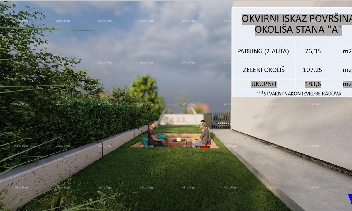 POREČ - Moderna dvojna hiša s dvoriščem (Hiša A)