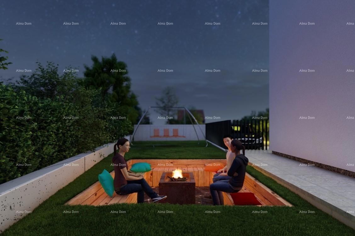 POREČ - Moderna dvojna hiša s dvoriščem (Hiša A)