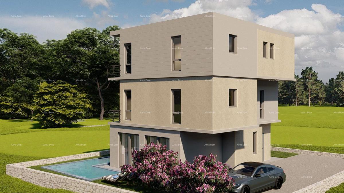 Prostran stan v središču Pule s tremi sobami in modernimi vsebinami