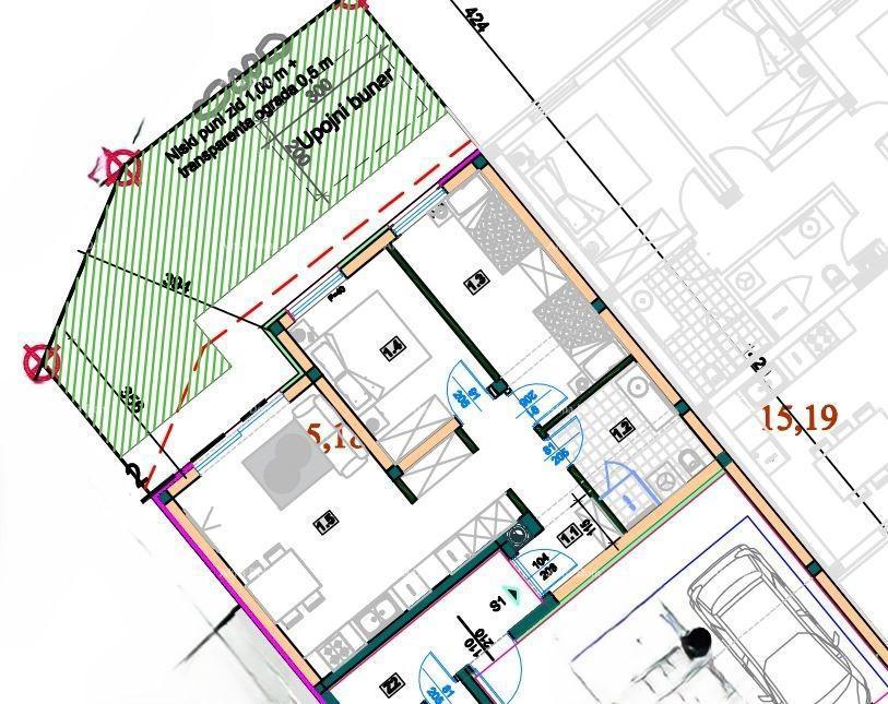 Dvosoban stan v pritličju z vrtom