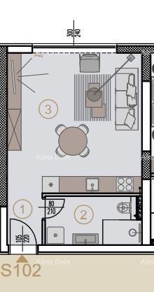 Stanovanjsko-poslovna stavba – Garsonjera S102, Poreč!