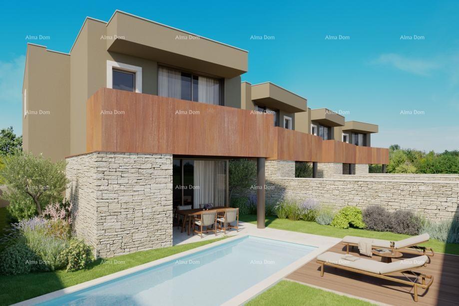 Bale. Moderna hiša v nizu s bazenom, 148,56 m²