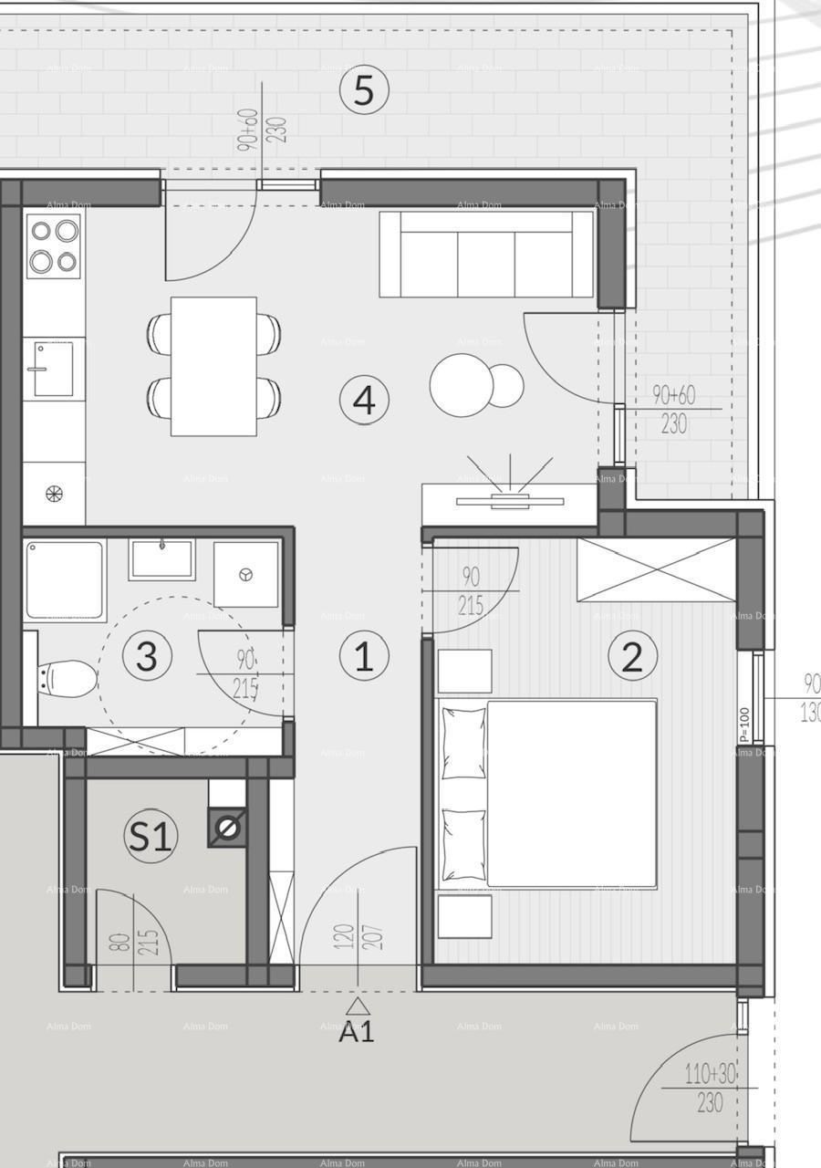 Prodaja apartmajev v novem projektu, Pula A1